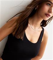 Women's Black Scoop Neck Cropped Vest Top New Look