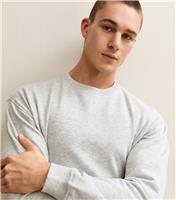 Men's Grey Oversized Crew Neck Sweatshirt New Look