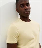 Men's Light Yellow Regular Crew Neck Jersey T-Shirt New Look
