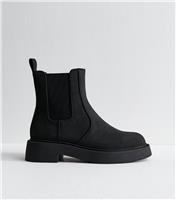 Women's Black Faux Suede Ankle Boots Vegan New Look