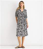 Women's Black Midi Button Shirt Dress Gini London New Look