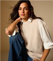 Women's Oatmeal Ribbed Crew Neck Vest New Look