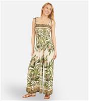 Women's Green Floral Print Wide Leg Jumpsuit Yumi New Look