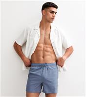 Men's Blue Seersucker Swim Shorts Only and Sons New Look