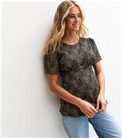 Women's Maternity Brown Leopard Print Top New Look