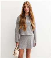 Girls' Grey Soft Touch A-Line Mini Skirt New Look