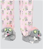 Women's Grey Doggy Slippers Loungeable New Look