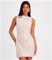 Women's Pink Sequin Mini Dress Quiz New Look