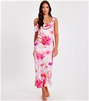 Women's Light Pink Satin Cowl Neck Midaxi Dress Quiz New Look