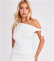 Women's White Bow Appliqued Off The Shoulder Top Quiz New Look