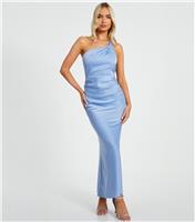 Women's Light Blue Single Shoulder Midaxi Dress Quiz New Look