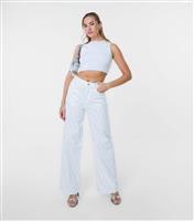 Women's White Diamante Embellished Jeans Pink Vanilla New Look