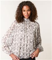 Women's Multicoloured Snakeskin Print Rhinestone Embellished Blouse Blue Vanilla New Look