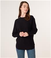 Women's Black Embellished Cut Out Back Batwing Jumper Blue Vanilla New Look