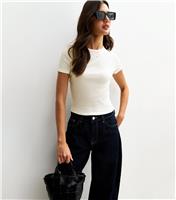 Women's White Pointelle Crew Neck Baby Tee New Look