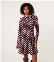 Women's Multicolour Crew Neck Mini Dress Blue Vanilla New Look