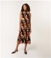 Women's Rust Sleeveless Printed Midi Dress Blue Vanilla New Look