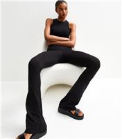 Women's Tall Black High Waist Kick Flare Leggings New Look