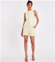 Women's Light Yellow Tailored Shorts Quiz New Look