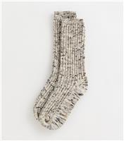 Grey Ribbed Knit Ankle Socks New Look