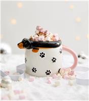 Cream Sausage Dog Top Mug New Look