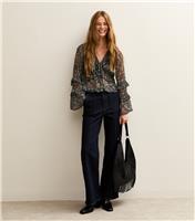 Women's Black Paisley Print Chiffon Blouse New Look
