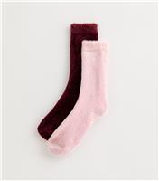 Pack of 2 Pink Chenille Socks New Look