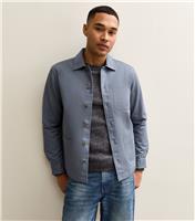 Men's Blue Regular Overshirt Shacket New Look