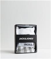 Men's White T-Shirt and Check Boxers Gift Set Jack & Jones New Look