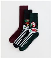 Men's Mens Pack of 3 Black Christmas Rooftop Ankle Socks Jack & Jones New Look