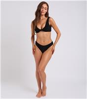 Women's Black Textured Bikini Bottoms Urban Bliss New Look