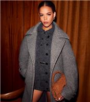 Women's Mid Grey Boiled Yarn Wrap Coat New Look