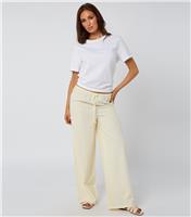 Women's Lemon Yellow Wide Leg Elasticated Trousers Urban Bliss New Look