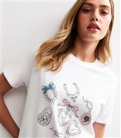 Women's White Jewellery Print Relaxed Fit T-Shirt New Look
