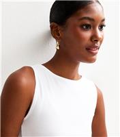 Women's White Ribbed Slash Neck Vest Top New Look