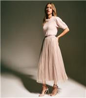 Women's Pale Pink Sequin Tulle Midi Skirt New Look