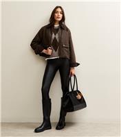 Women's Black Wet Look Leggings New Look