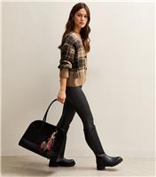 Women's Petite Black Wet Look Leggings New Look