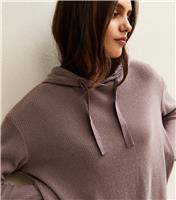 Women's Mink Relaxed Brushed Rib Hoodie New Look