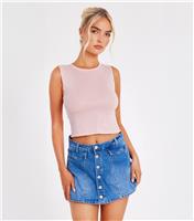 Women's Pink Diamante Embellished Knit Top Quiz New Look