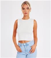 Women's White Diamante Embellished Knit Top Quiz New Look