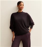 Women's Dark Purple Soft Touch Batwing Jumper New Look
