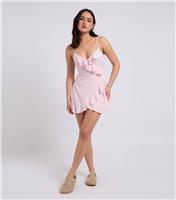 Women's Light Pink Frill Trim Cami Tea Dress Urban Bliss New Look