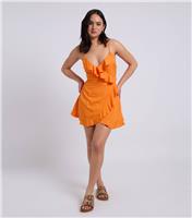 Women's Bright Orange Frill Trim Cami Tea Dress Urban Bliss New Look