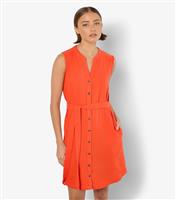 Women's Bright Orange Textured Button Front Mini Dress Apricot New Look