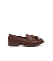 Women's Chocolate Brown Faux Leather Tassel Loafers London Rebel New Look