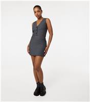 Women's Grey Striped Diamante Embellished Mini Skirt Pink Vanilla New Look