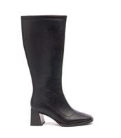 Women's Black Faux Leather Block Heel Knee High Boots London Rebel New Look