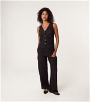 Women's Black Diamante Embellished Waistcoat and Trousers Set Blue Vanilla New Look