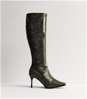 Women's Khaki Scorpion Knee High Boots Public Desire New Look